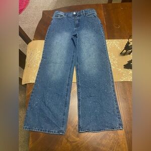 Justice Girls Sparkle Wide leg Jeans Size 12